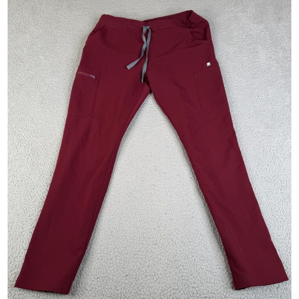 FIGS Scrubs Pants Womens Medium Yola Burgundy Skinny TW2000R Technical Medical